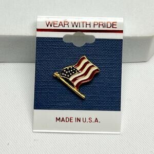 American Flag Lapel Pin Gold Patriotic USA New